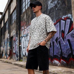 เสื้อยืด TKAN643D รุ่นใหม่ล่าสุด ลายเสือดาว ทรงบ็อกซี่ ไซส์ใหญ่ ทรงหลวม แฟชั่น ครอป แห้งเร็ว ผ้าฝ้าย 100% สไตล์วินเทจ ล้างสีแบบแอซิด - Product Image 2