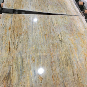 Splendida Lastra di Marmo Golden Peacock, Opulente Venatura Verde Oro a Piuma di Pavone, Marmo OEM per Pareti in Stile Art Déco - Product Image 6