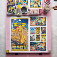 Kartu Pokemon Kertas YY 2025 Charizard Pikachu Venusaur Edisi Pertama Original TCG Papan Carrom Portabel Ramah Lingkungan Permainan Kartu Koleksi