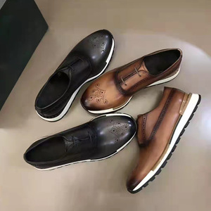 Zapatos Oxford de Vestir para Hombre, de Cuero Genuino, con Punta en Pico, con Cordones, Transpirables, para Primavera, Estilo Formal para Oficina, Color Sólido, Suela de Goma - Product Image 1