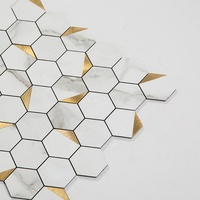 Leeven — bâton hexagonal en plastique et aluminium, bricolage, bande adhésive, carrelage de mosaïque blanche, mur de vinyle