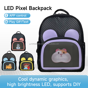 Sac à dos LED pixel mignon et amusant, étanche pour l'extérieur, sac à dos étudiant avec écran Bluetooth modifiable via APP, multifonctionnel 5V - Product Image 1
