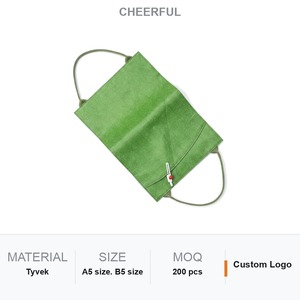 Housse de protection portable en tissu Tyvek personnalisée pour livres, formats A5 et B5, avec impression couleur de logo sur mesure, vente en gros, cadeau de bureau - Product Image 1