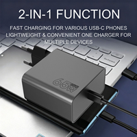 Chargeur GaN 65 W, chargeur mural USB C PD, adaptateur de chargeur avec protection de sécurité pour appareils mobiles, vente en gros, OEM pris en charge