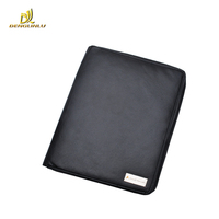 Hot Sell A4 Portefeuille en cuir PU avec fermeture à glissière Stylo et calculatrice de poche