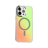 Étui de chargement sans fil antichoc à finition miroir, magnétique puissant IMD, effet caméléon coloré, pour iPhone 17 18 16 15 14 13 12 11