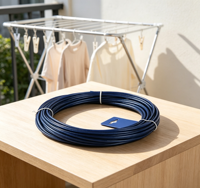Corde à linge en fil d'acier recouvert de PVC, corde de séchage résistante aux intempéries pour balcon, cour, intérieur et extérieur