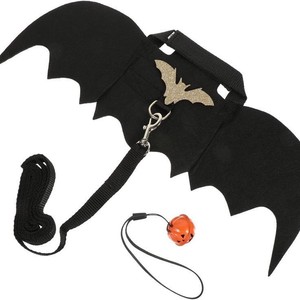 Halloween Bat Wings Costume <b>For</b> Dogs And <b>Cats</b> Black With Pumpkin Bell Vampire Style Pet <b>Clothes</b> - Product Image 3