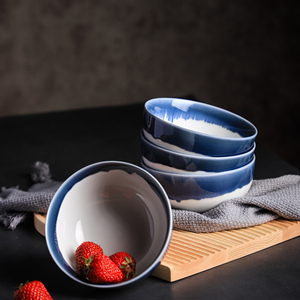 Juego de Tazones de Porcelana Hechos a Mano en Japón, Estilo Rústico, Ecológicos, para Cereales, Fideos, <span class=keywords><strong>Ramen</strong></span>, Udon, Ensaladas, Sopas - Product Image 4