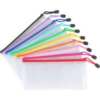 Étui à crayons en plastique transparent, pochette minimaliste pour documents, porte-documents zippé, sac à reçus étanche, trousse à crayons colorée