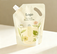 Pochette cosmétique personnalisée de 100 ml, sac d'emballage pour savon, pochette à bec verseur en aluminium imprimé biodégradable rechargeable pour savon