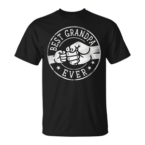 เสื้อยืดลายวงกลม "Best Grandpa Ever Fist Bump" สำหรับผู้ใหญ่ชาย แขนสั้น คอกลม พิมพ์ลายสกรีน เหมาะสำหรับงานสังสรรค์ครอบครัว - Product Image 2