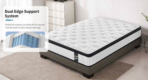 Matelas double 12 pouces en mousse à mémoire de forme à ressorts ensachés, compressé et emballé sous vide, soulagement de la pression, CertiPUR-US, stock local aux États-Unis - Product Image 6