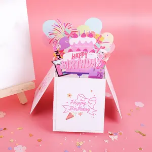 Winpsheng custom OEM new design happy birthday 3d pop up gift box greeting cards