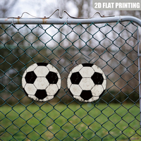 Letrero Metálico Redondo de Fútbol, Impresión 2D, Gráfico Clásico de Fútbol en Blanco y Negro, Decoración de Pared para Gimnasio o Sala Deportiva