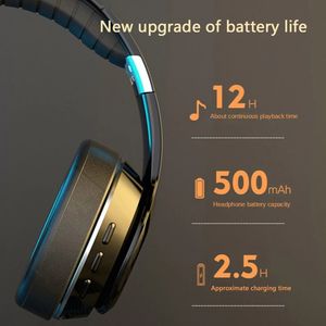 Casque sans fil HIFI BT 5.0 Casque musical Circum-auriculaire Pliable Basses avec micro FM pour <span class=keywords><strong>Samsung</strong></span> <span class=keywords><strong>iPhone</strong></span> Xiao Mi PC <span class=keywords><strong>TV</strong></span> - Product Image 5