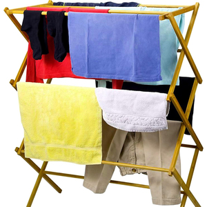 Séchoir à <span class=keywords><strong>linge</strong></span> en bambou robuste, support à serviettes en <span class=keywords><strong>bois</strong></span>, design pliable et peu encombrant pour le rangement du <span class=keywords><strong>linge</strong></span> - Product Image 4