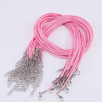 Cordon de bijoux avec fermoir mousqueton, 100 pièces, cordon en cuir PU coloré de 1,5 mm, corde tressée réglable de 45 cm pour collier DIY