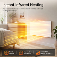 Radiateur électrique autonome à infrarouge en cristal de carbone avec protection contre la surchauffe, contrôlable à distance/par application, pour l'hiver