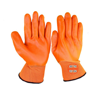 Guantes de Trabajo de PVC Naranja, Completamente Recubiertos, 13 Puntadas, Antideslizantes, Uso General, para Almacenes Químicos y Fábricas - Product Image 5