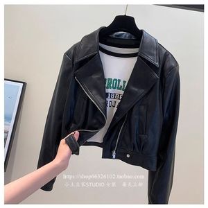 Spring Summer Casual Lightweight Sliming <strong>Women</strong> <strong>Petite</strong> Size Cropped Notched Lapel Short Vegan <strong>Leather</strong> Coat Faux <strong>Leather</strong> <strong>Jacket</strong> - Product Image 5
