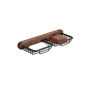 Light Luxury Design Wood <b>Wall</b>-Mounted Soap Box Drainage No-Drill <b>Storage</b> <b>Rack</b> for Bathroom - Product Image 1