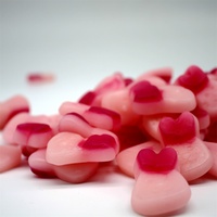 Groothandel Bulk Konijn Roze Gummy Candy Halal Zacht Fruit Gearomatiseerd Verpakt In Flessen