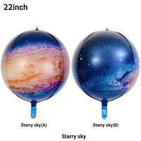 Globo de Aluminio de 22 Pulgadas con Diseño de Cielo Estrellado 4D Estereoscópico, Serie de Ocho Planetas del Sistema Solar: Sol, Luna, Marte, Júpiter, para Decoración de Fiestas