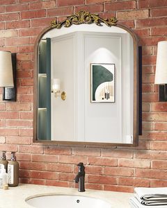 Gabinete de Baño con Marco Arqueado de Estilo <span class=keywords><strong>Barroco</strong></span> Francés, de Lujo, Antiguo, de 24x30 Pulgadas, con Espejo de Vanidad, Resistente al Agua, para Montar en la Pared - Product Image 2