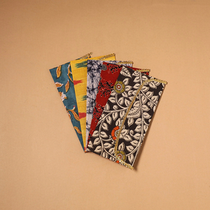 Handcrafted Fabric <b>Envelope</b> Set of 5 Assorted Designs Premium Reusable Cloth Covers for <b>Gift</b> Giving and Invitation Packaging - Product Image 1