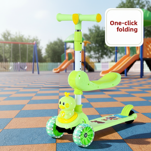 Nuovo Modello Mishore Monopattino 3-in-<span class=keywords><strong>1</strong></span> per Bambini, Pieghevole per Uso Esterno, Struttura in Plastica, Sedile Regolabile in Altezza, Avvio con Un Solo Pulsante - Product Image 4
