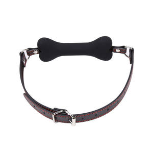 Bs Bondage Silicone Leather Dog Bones Gag Mouth <span class=keywords><strong>Pet</strong></span> Bone Bite Ball Gag BDSM Fetish Slave restraint <span class=keywords><strong>Sex</strong></span> Toys - Product Image 5