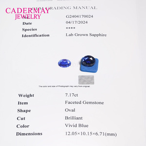 Cadermay Synthetic Oval Sapphire Loose Stone Pagoda Cut For Jewelry Making - Product Image 4