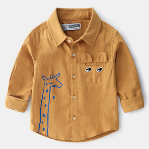 Vêtements pour garçons Boutique de vêtements pour garçons Chemise décontractée à manches longues en coton à motif abstrait de boutique en ligne en gros - Product Image 1