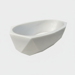 Bañera independiente ovalada de superficie sólida-Bañera de resina de piedra mate suave para baños - Product Image 1