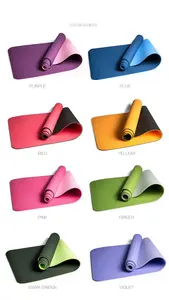 6MM stampa personalizzata di alta qualità Eco Friendly singolo e doppio colore mat de yoga pieghevole durevole Yoga Pad TPE Yoga Mat