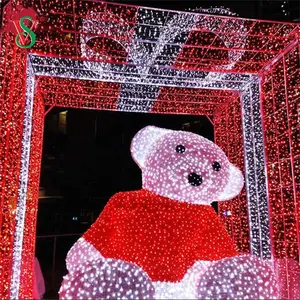 Weihnachts licht LED 3D Teddybär Motiv Lichter für Outdoor Holiday Street Gewerbe gebiete Dekoration