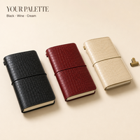 Carnet de notes A5 personnalisé en PU gaufré crocodile, rechargeable, avec reliure élastique et logo personnalisé