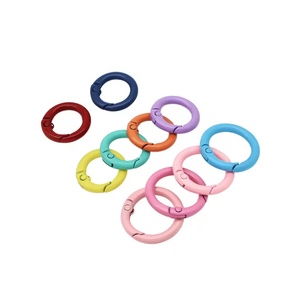 Đầy Màu Sắc Mùa Xuân Vòng Mở O Vòng Da Con Chó Cổ Áo Với Kim Loại Khóa Các Bộ Phận Clip <span class=keywords><strong>Snap</strong></span> Chia Cổng Cho Túi Xách Thắt Lưng Móc - Product Image 2