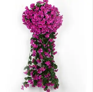 Buatan Wisteria 90 Cm Violet Vine Bunga Rotan Plastik Vine Buatan Dinding Bunga Lily Violet