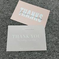 Cartes de remerciement personnalisées avec logo Xty, 100 MOQ, papier couché, estampage à chaud, impression numérique, typographie, logo personnalisé