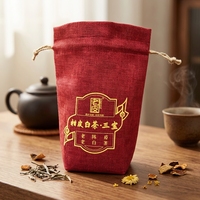 Sachets de thé en lin miniatures en gros d'usine, petits sacs à thé en mousseline avec cordon de serrage, anti-poussière, logo personnalisé