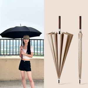 8K 16K 24K automático largo recto vid mango de madera mango paraguas Anti-viento tormenta negocios paraguas personalizado para lluvia - Product Image 1