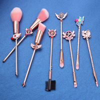 DailyQueen 2024 nueva llegada 8 piezas único Midi Fox Sailor Moon juego de brochas de maquillaje con brocha de afeitar bajo MOQ personalización