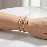 Gelang Baja Anti Karat Mewah Model Mata Setan 18K Sederhana untuk Wanita, Gaya Pasangan, Grosir Pabrik