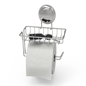 Porte-<span class=keywords><strong>papier</strong></span> hygiénique polyvalent, <span class=keywords><strong>ventouse</strong></span> porte-rouleau de <span class=keywords><strong>papier</strong></span> <span class=keywords><strong>toilette</strong></span> avec étagère de rangement - Product Image 5