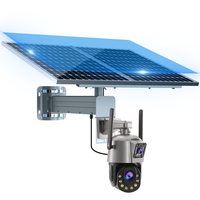 Caméra de surveillance solaire TecDeft PTZ 360 degrés, caméra de surveillance de sentier CCTV 8MP 4K Full HD longue portée, caméra solaire extérieure 4G Wifi