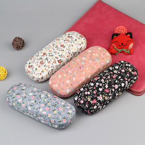 Étui à lunettes pliable unisexe en coton et <span class=keywords><strong>lin</strong></span>, fait main, écologique, style rétro, motif floral, style pastoral - Product Image 4