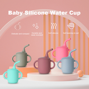 Nhà Máy Bán buôn mềm BPA-free Silicone sippy cup với in mô hình rơm và xử lý cho trẻ em của nước học tập - Product Image 2