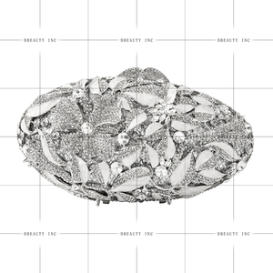 Bolso de mano exquisito con diamantes de imitación florales para mujer, con cadena extraíble, bolso de noche de cristal, bolso brillante para fiesta de cumpleaños - Product Image 3